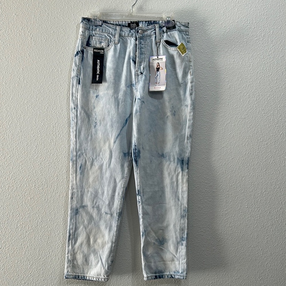 Simple Society Supe High Rise Straight Roll Cuff Button Fly Jeans SZ 7/28 NWT